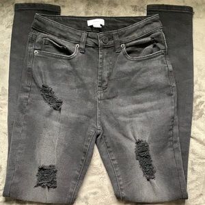 Women’s Black Distressed Skinny Jeans